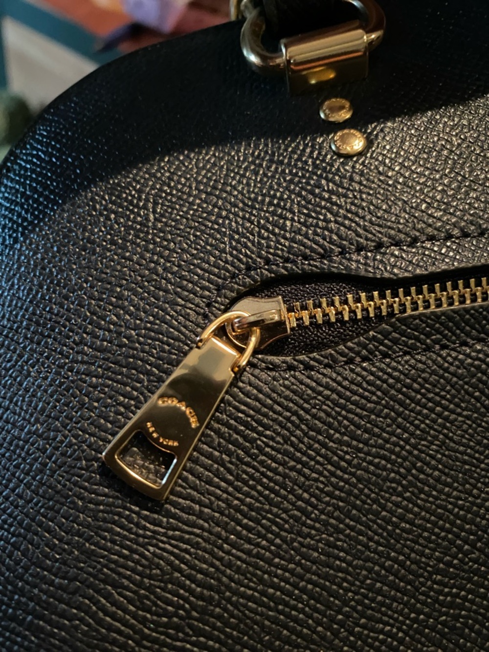 Coach Katy Black Dome Satchel with Gold Hardware - Picture 8 of 13